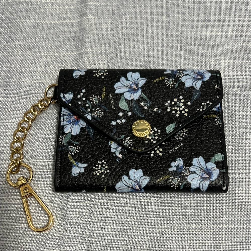 Steve Madden keychain wallet Floral Black